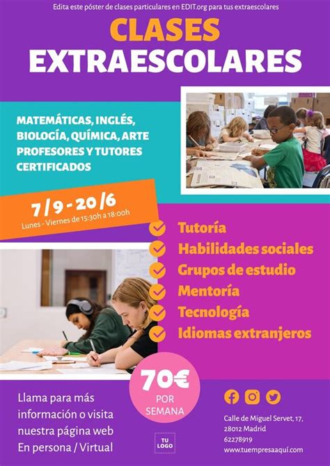 cartel clases particulares|Plantillas para carteles de clases particulares